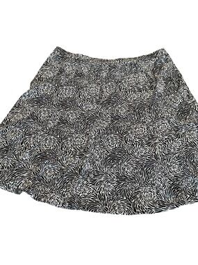 Axcess Black White Geometric Floral Circle Skirt Size XL